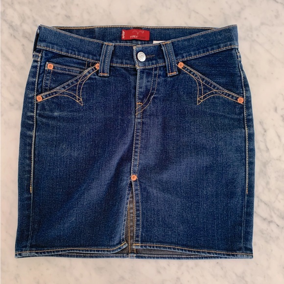 Levi’s Y2K TYPE 1 denim skirt waist sits low Size M - Picture 7 of 10